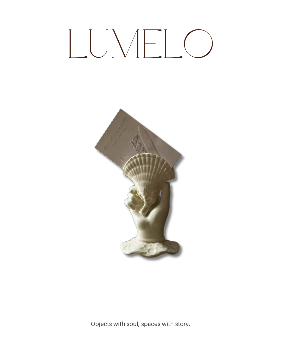 Hand & Shell Ceramic Vase/Card Holder