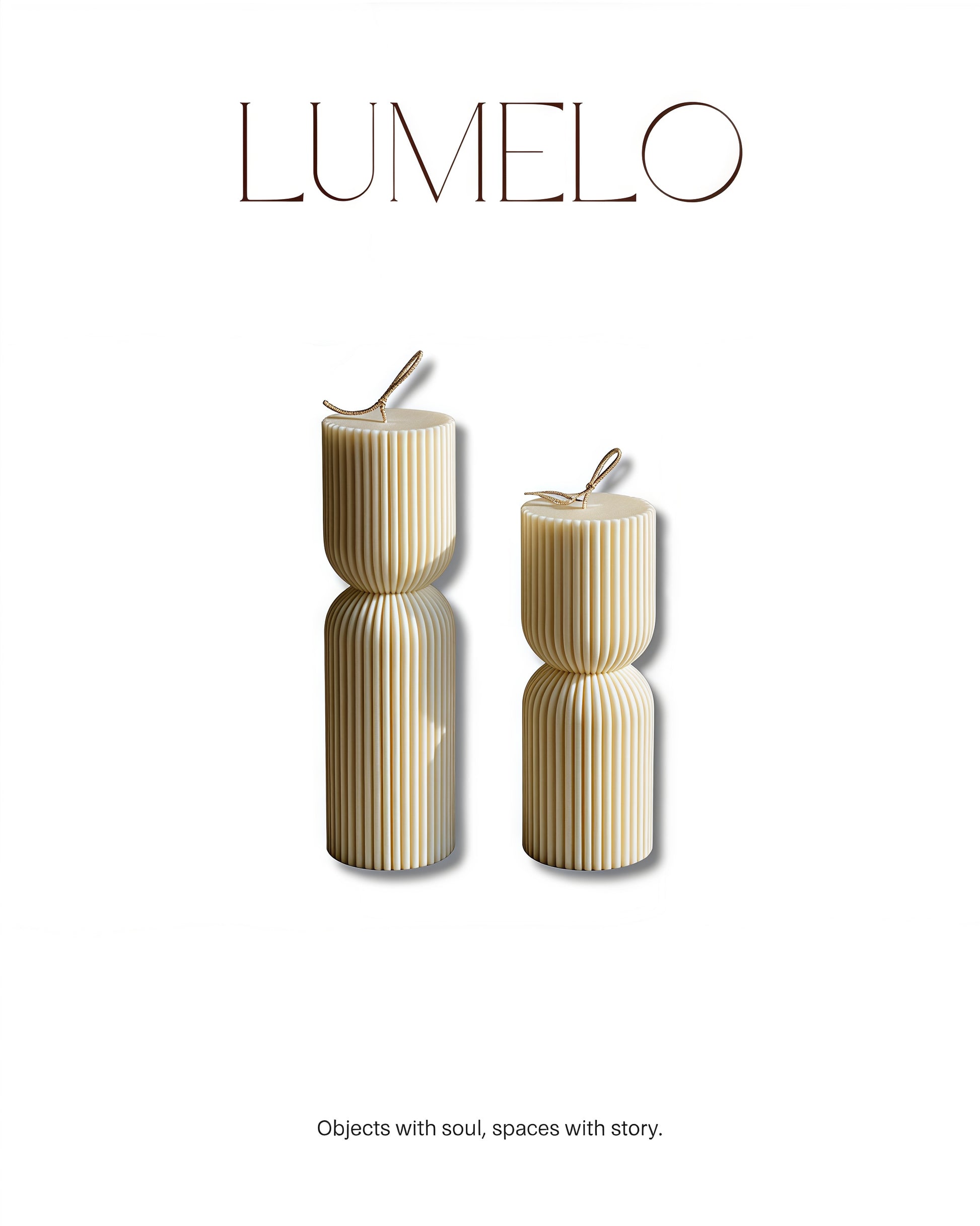 Shaped Striped Decor Pillar Candle