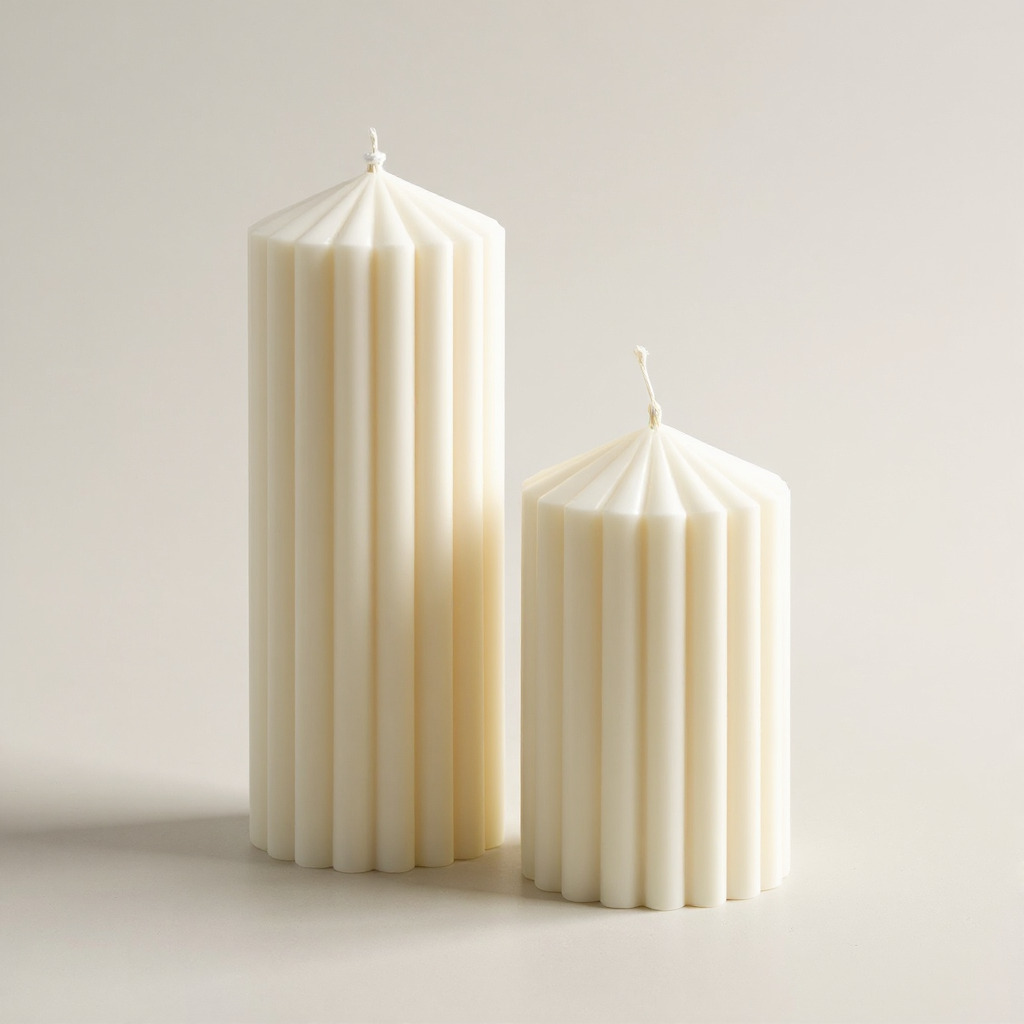 Striped Decor Pillar Candle