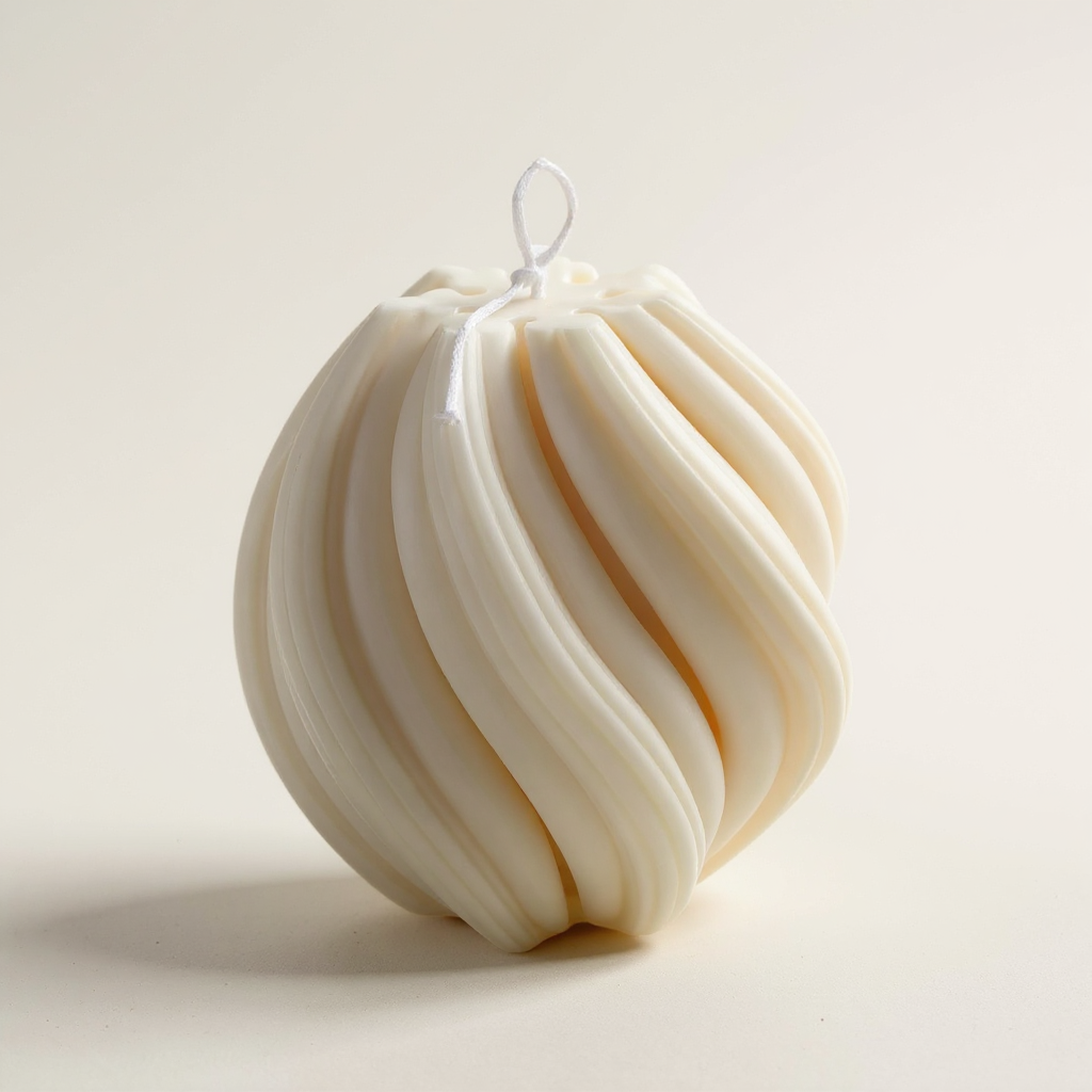 Swirl Decor Pillar Candle