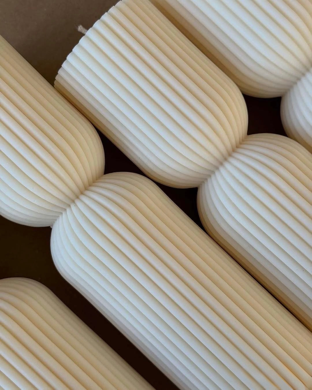 Shaped Striped Decor Pillar Candle