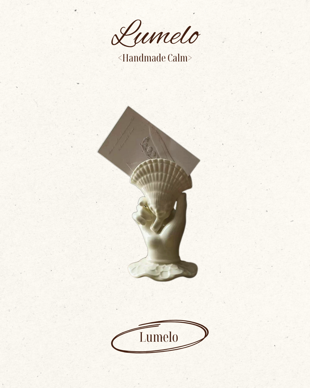Hand & Shell Ceramic Vase/Card Holder